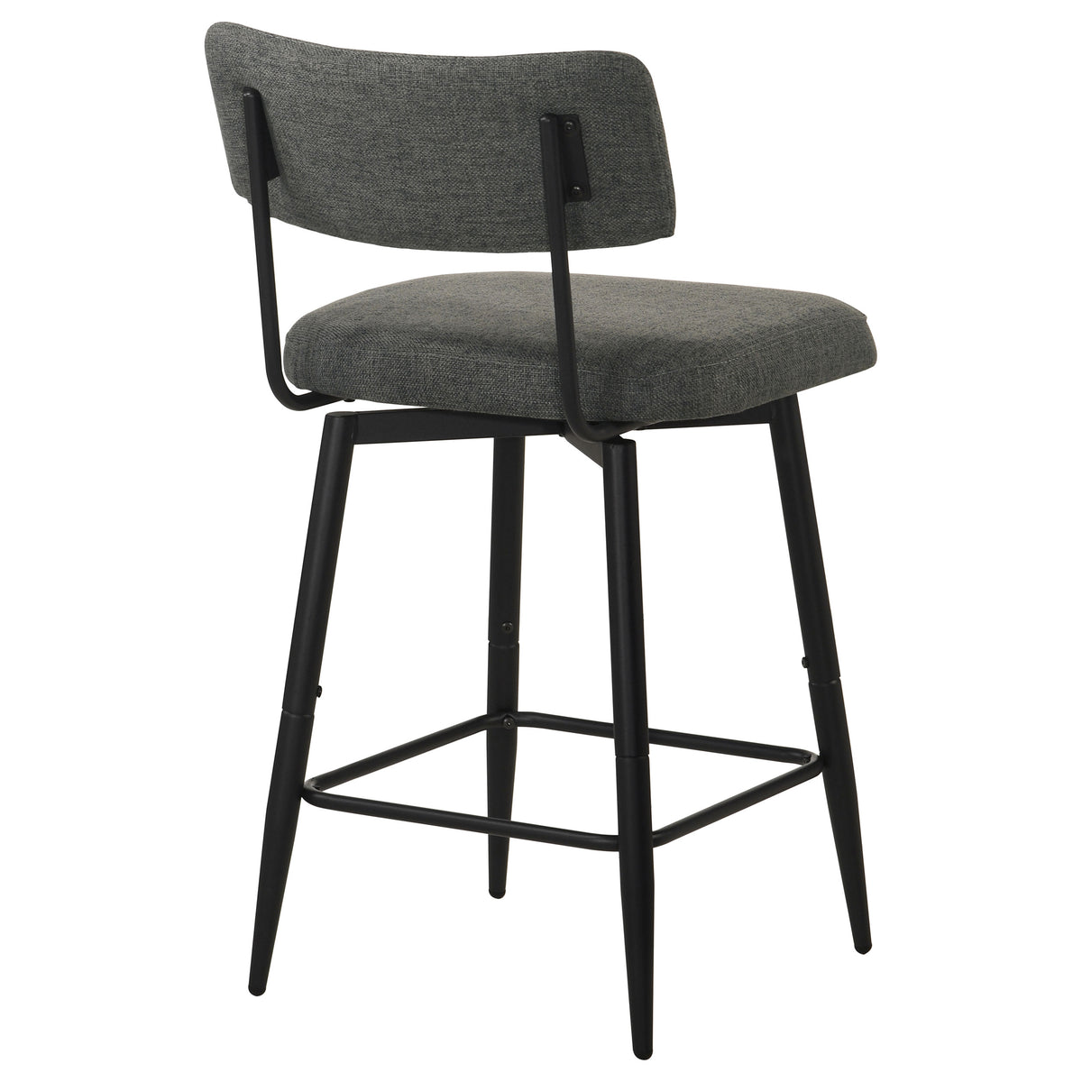 Levine Fabric Upholstered Swivel Counter Chair (Set of 2) - Black Grey