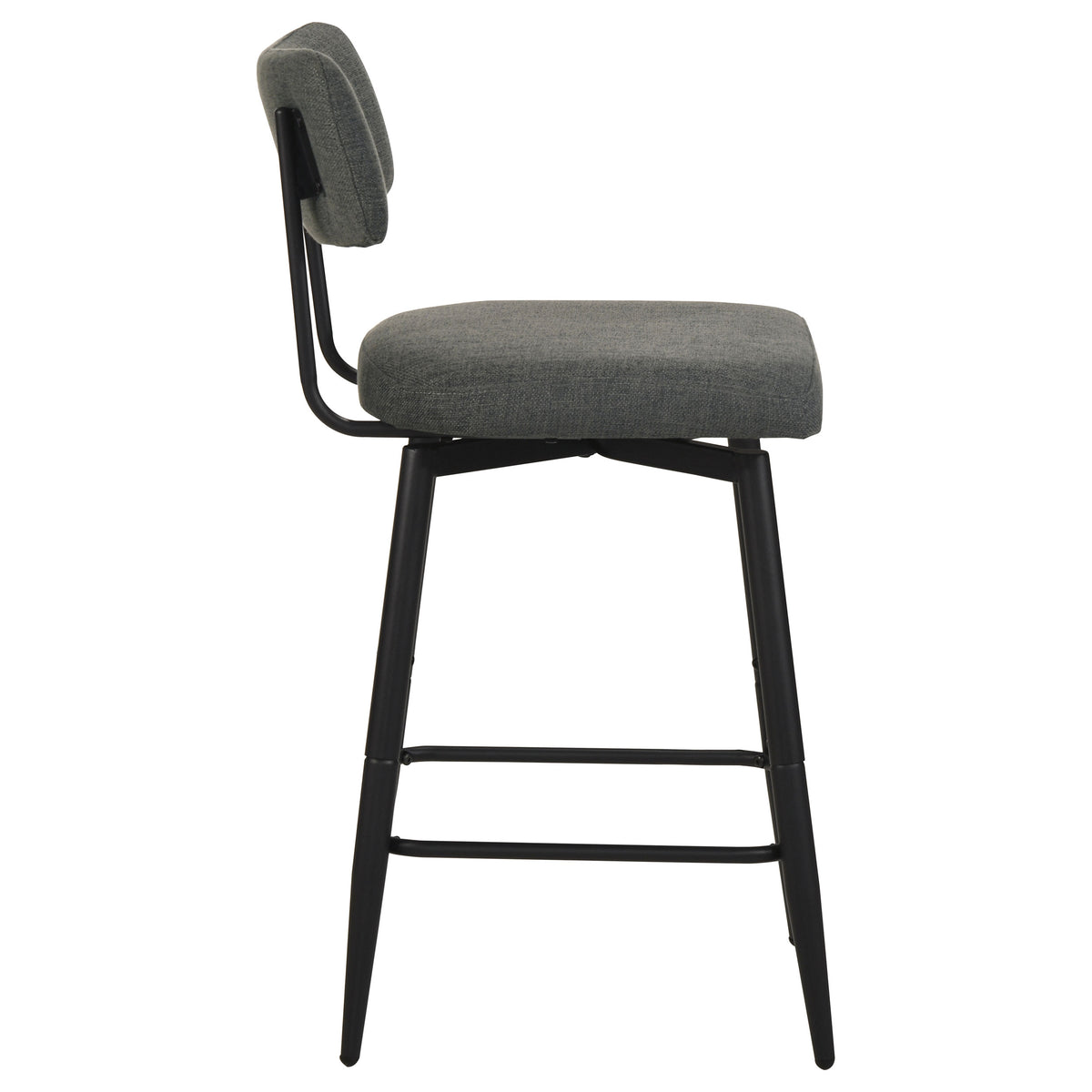 Levine Fabric Upholstered Swivel Counter Chair (Set of 2) - Black Grey