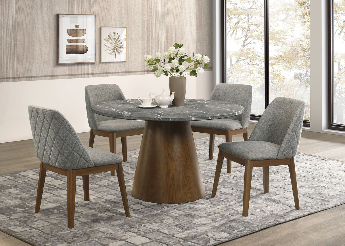 Franklin 50-inch Round SmartTop™ Dining Table Grey and Dark Brown