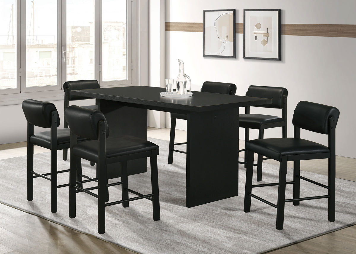 Kehoe Upholstered Counter Height Chair (Set of 2) - Black, Black