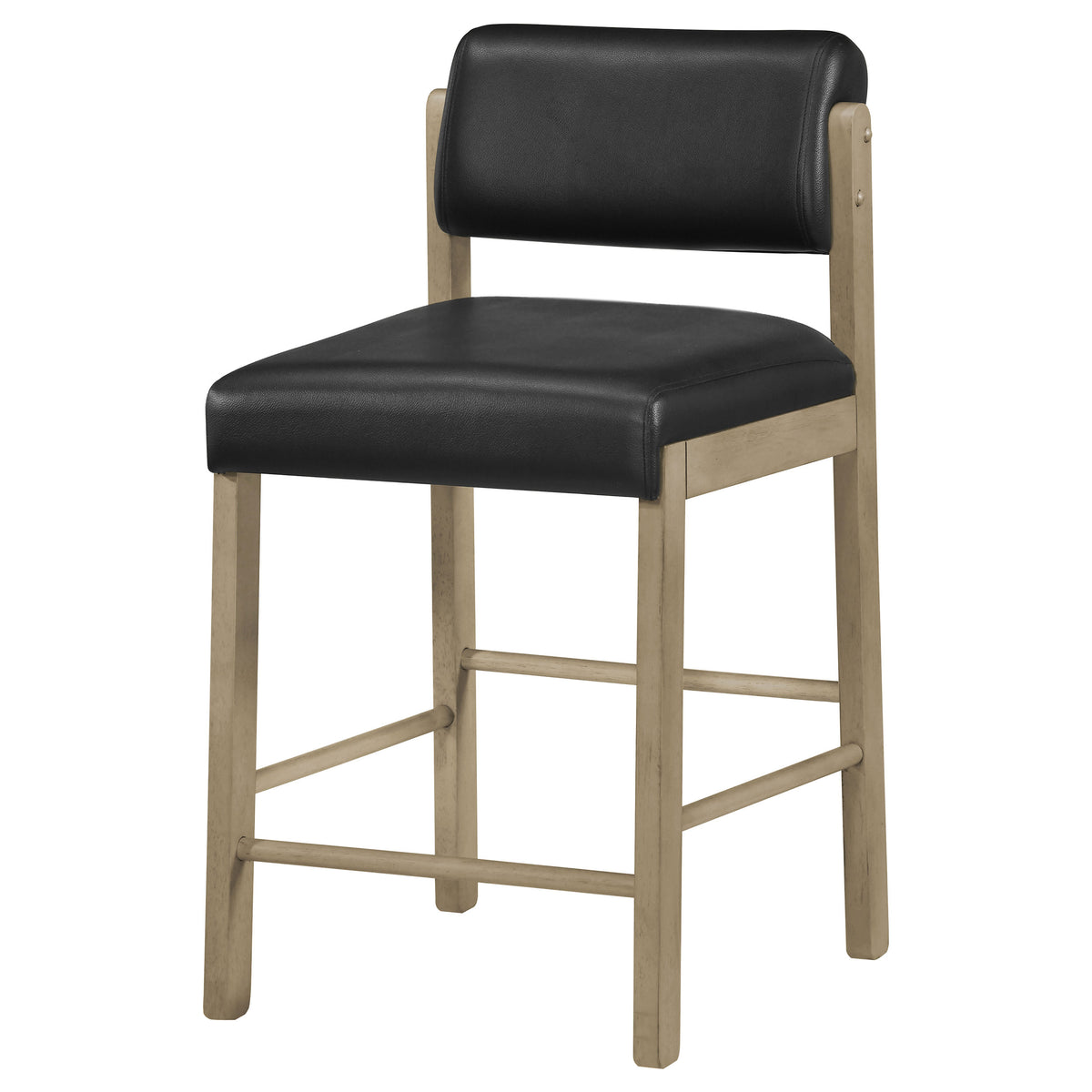 Kehoe Upholstered Counter Height Chair (Set of 2) - Natural Oak, Black