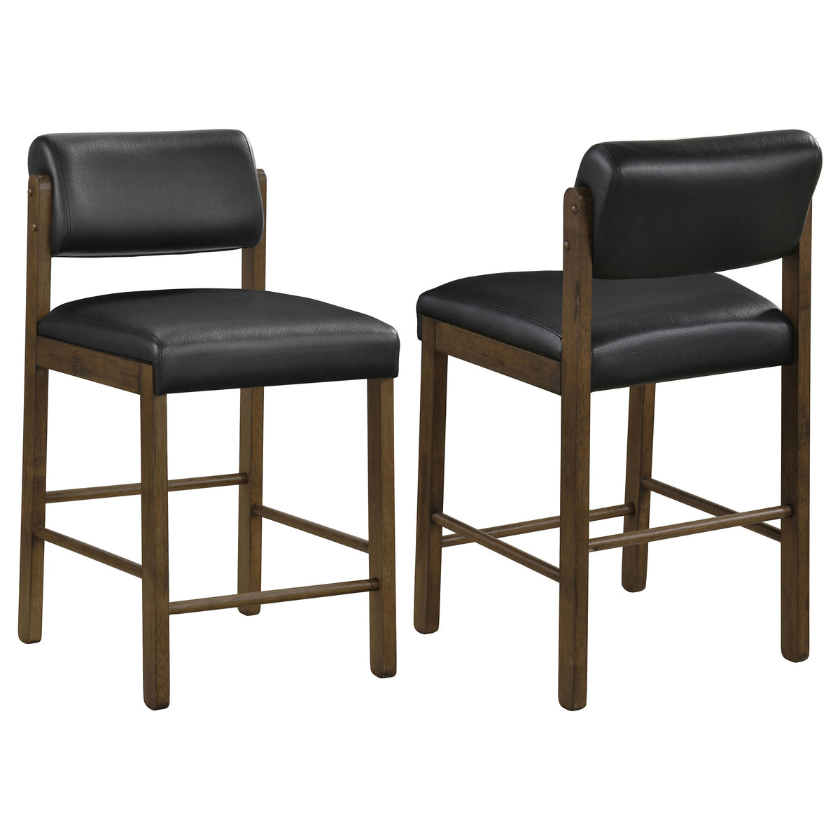 Kehoe Upholstered Counter Height Chair (Set of 2) - Walnut, Black