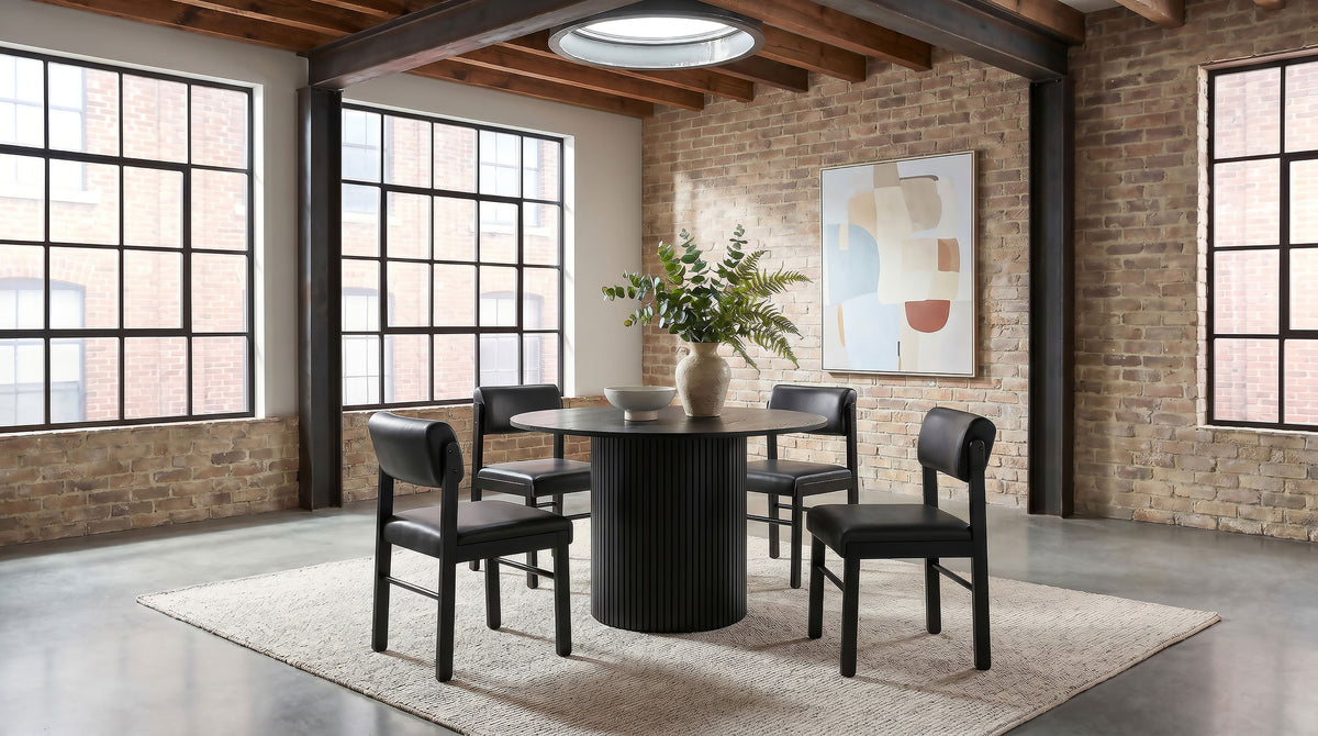 Hamlyn 47-inch Round Wood Dining Room Table - Black