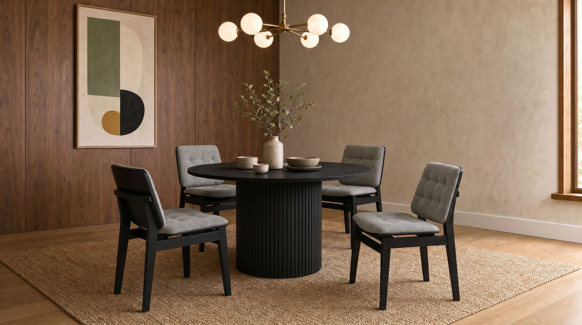Hamlyn 47-inch Round Wood Dining Room Table - Black
