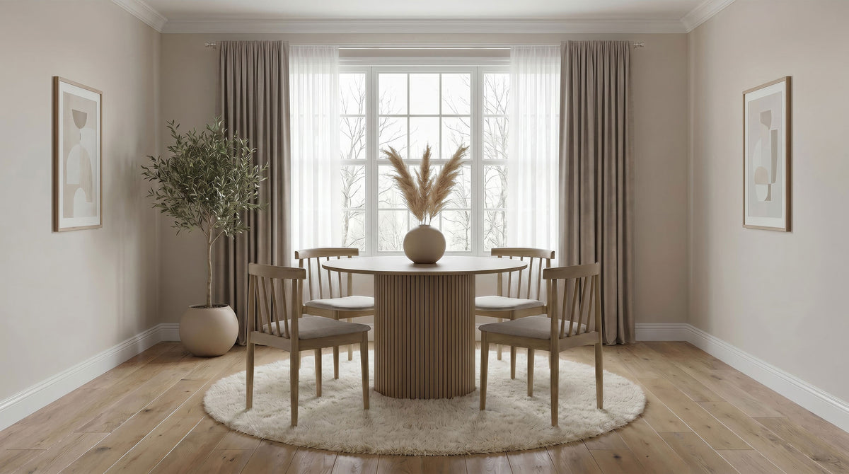 Hamlyn 47-inch Round Wood Dining Room Table - Natural Oak