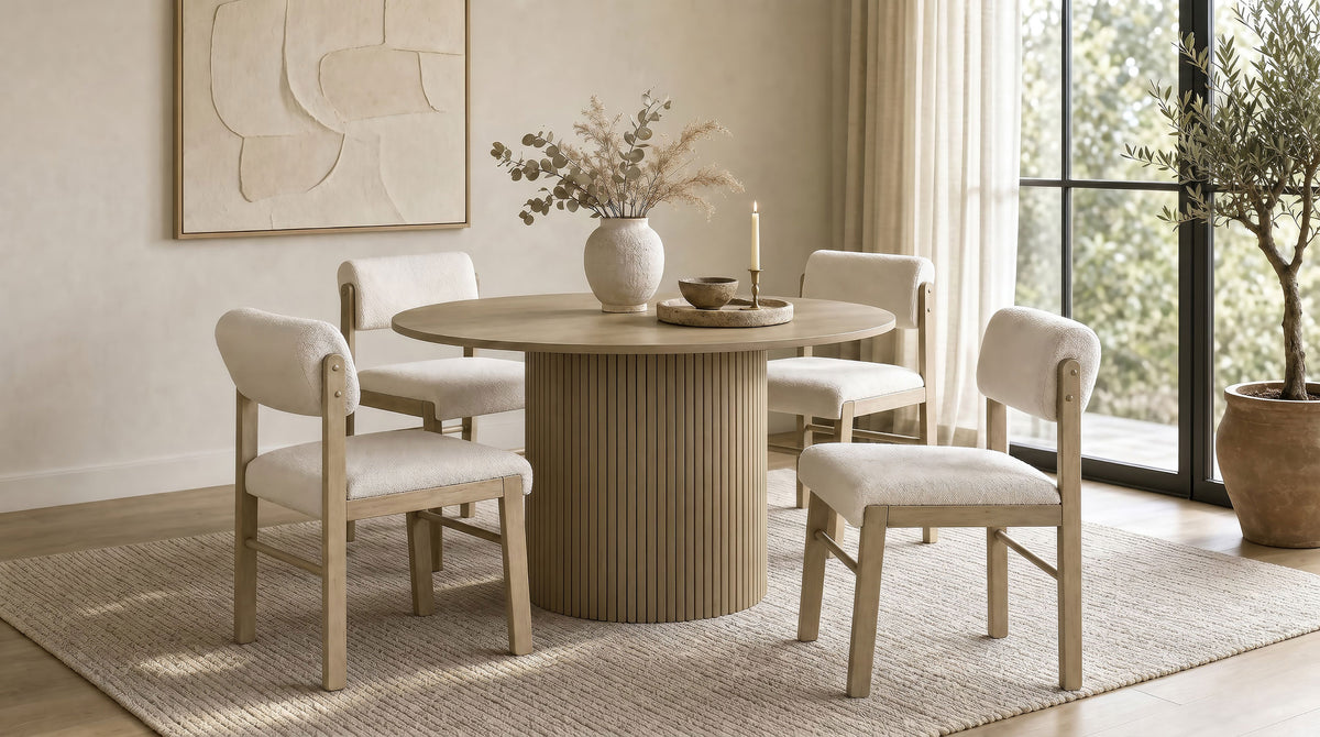Hamlyn 47-inch Round Wood Dining Room Table - Natural Oak