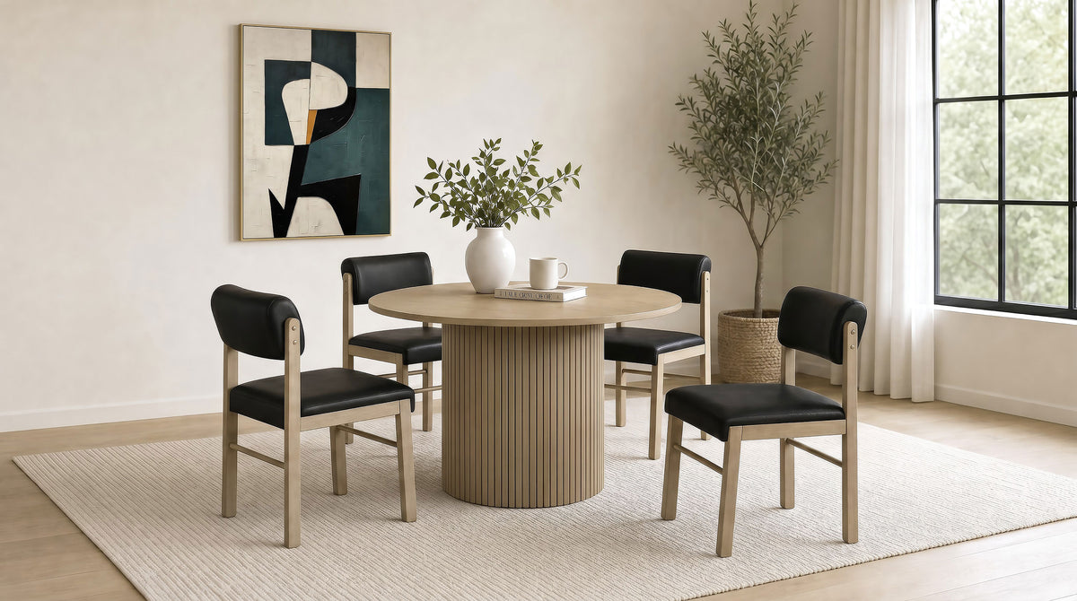 Hamlyn 47-inch Round Wood Dining Room Table - Natural Oak