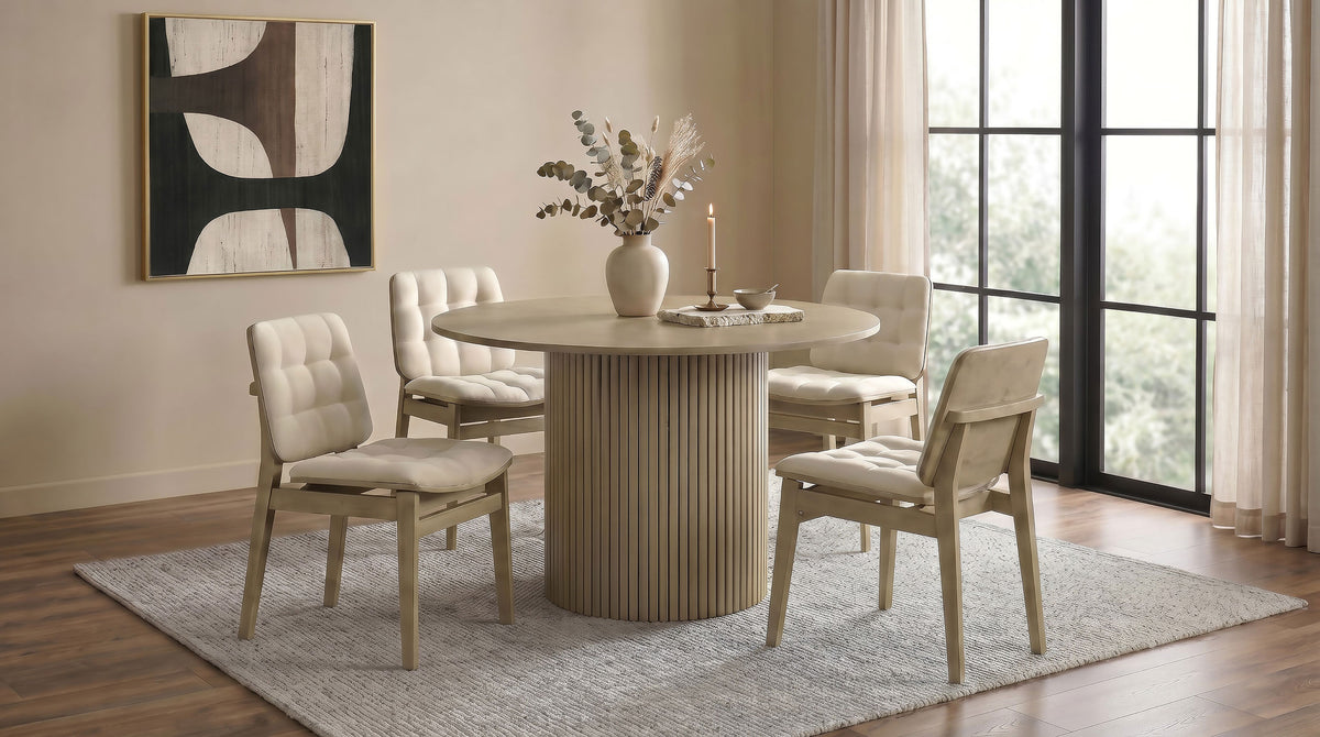 Hamlyn 47-inch Round Wood Dining Room Table - Natural Oak