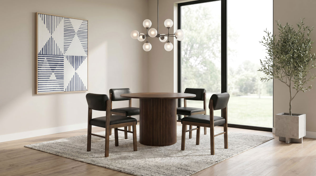 Hamlyn 47-inch Round Wood Dining Room Table - Walnut