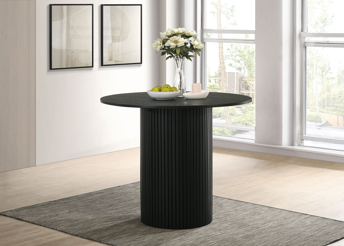 Hamlyn 43-inch Round Wood Counter Height Dining Table - Black