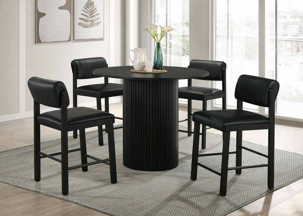 Hamlyn 43-inch Round Wood Counter Height Dining Table - Black