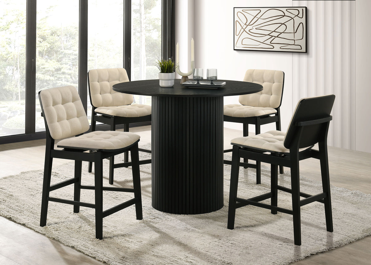 Hamlyn 43-inch Round Wood Counter Height Dining Table - Black