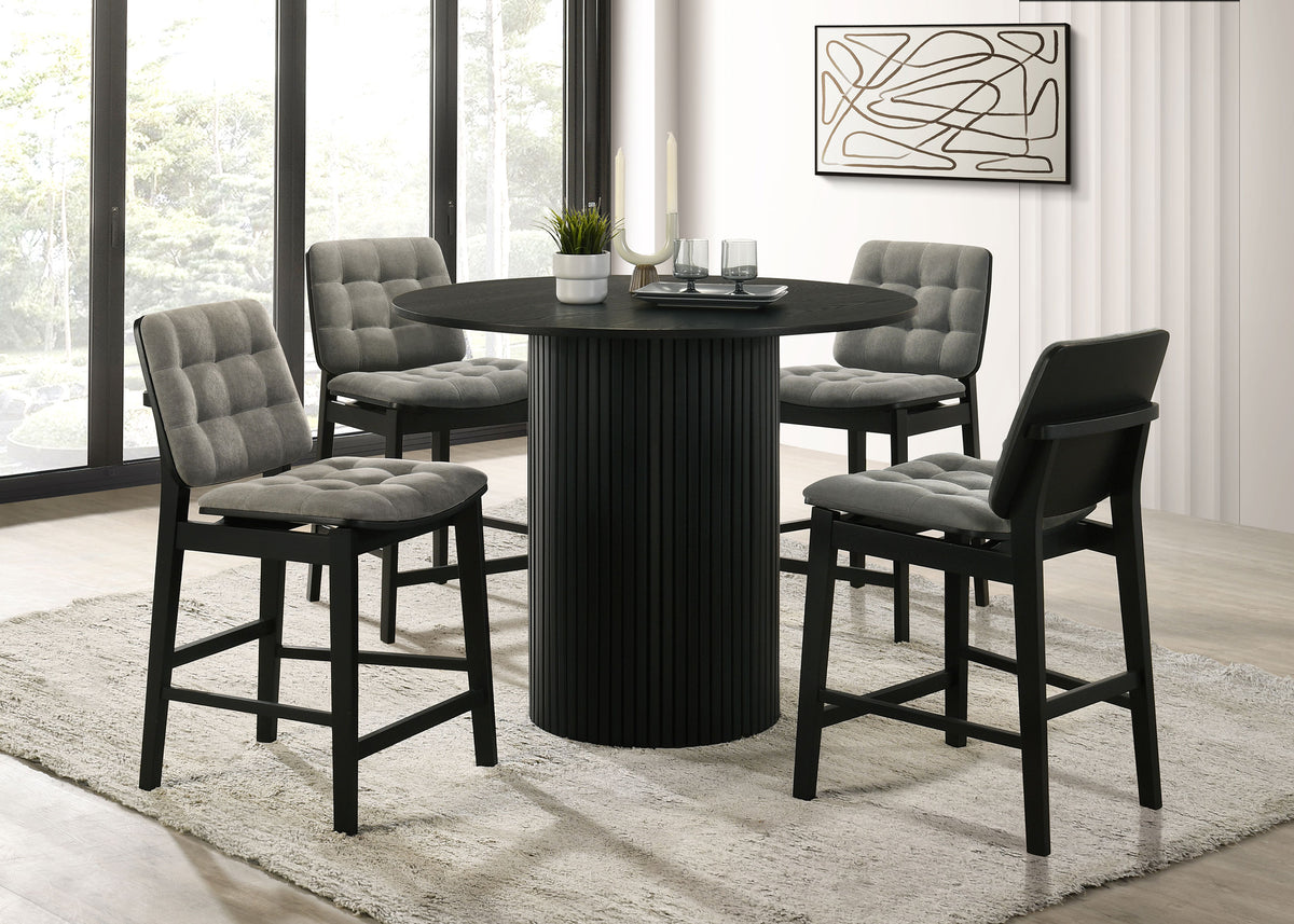 Hamlyn 43-inch Round Wood Counter Height Dining Table - Black