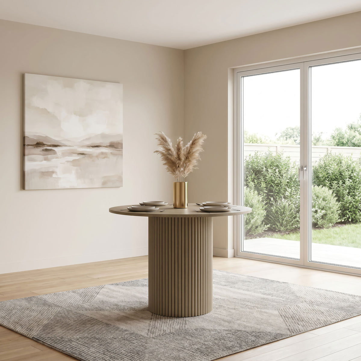 Hamlyn 43-inch Round Wood Counter Height Dining Table - Natural Oak
