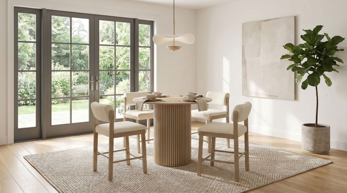 Hamlyn 43-inch Round Wood Counter Height Dining Table - Natural Oak