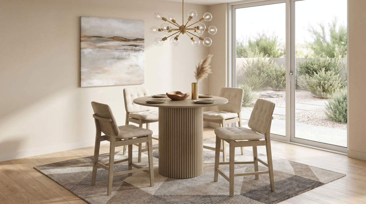 Hamlyn 43-inch Round Wood Counter Height Dining Table - Natural Oak