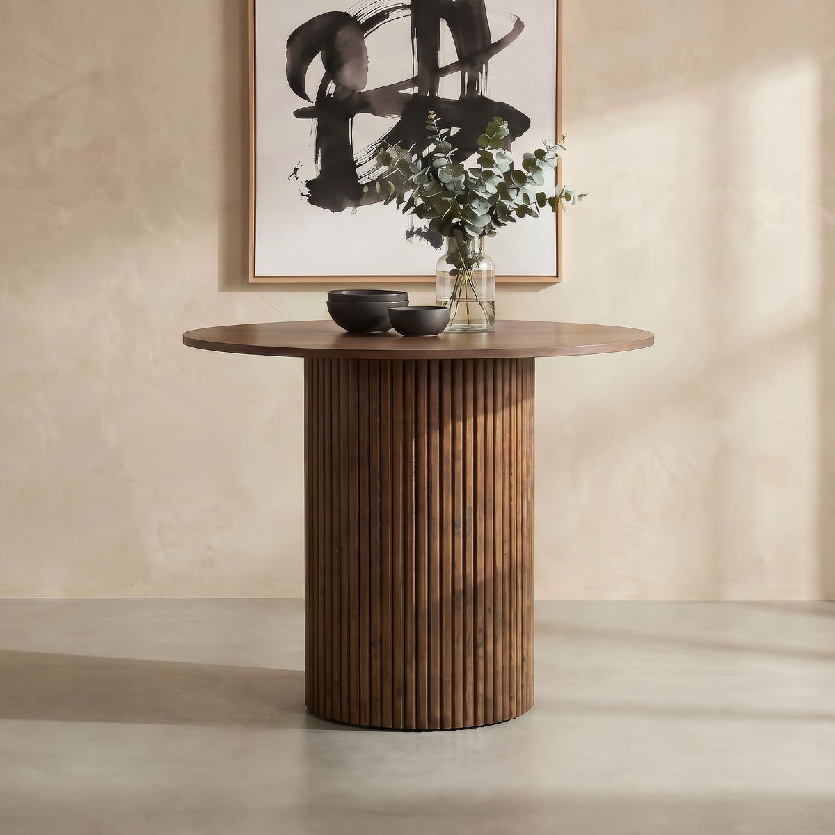 Hamlyn 43-inch Round Wood Counter Height Dining Table - Walnut