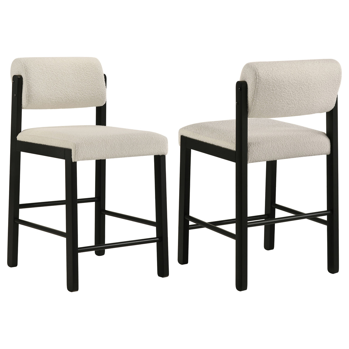 Kehoe Upholstered Counter Height Chair (Set of 2) - Black, Cream