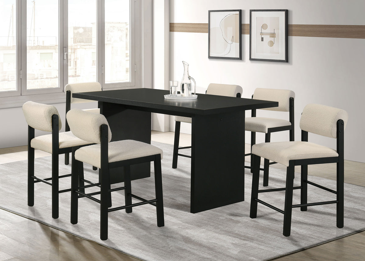 Kehoe Upholstered Counter Height Chair (Set of 2) - Black, Cream