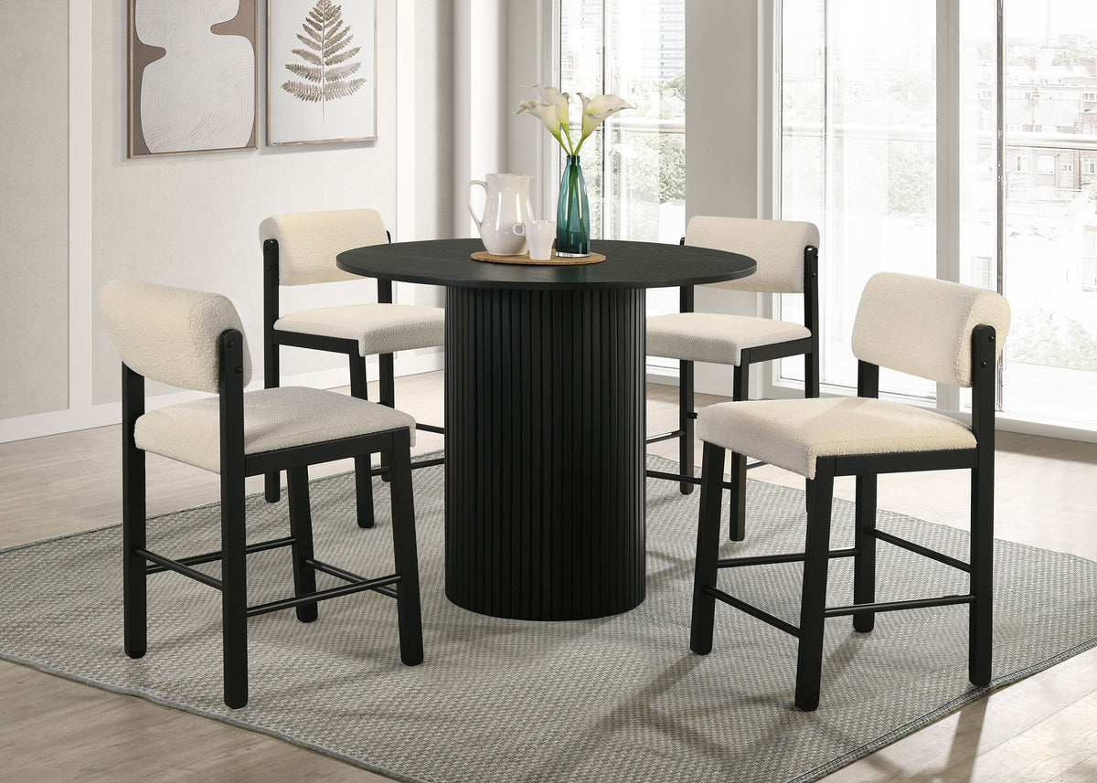 Kehoe Upholstered Counter Height Chair (Set of 2) - Black, Cream