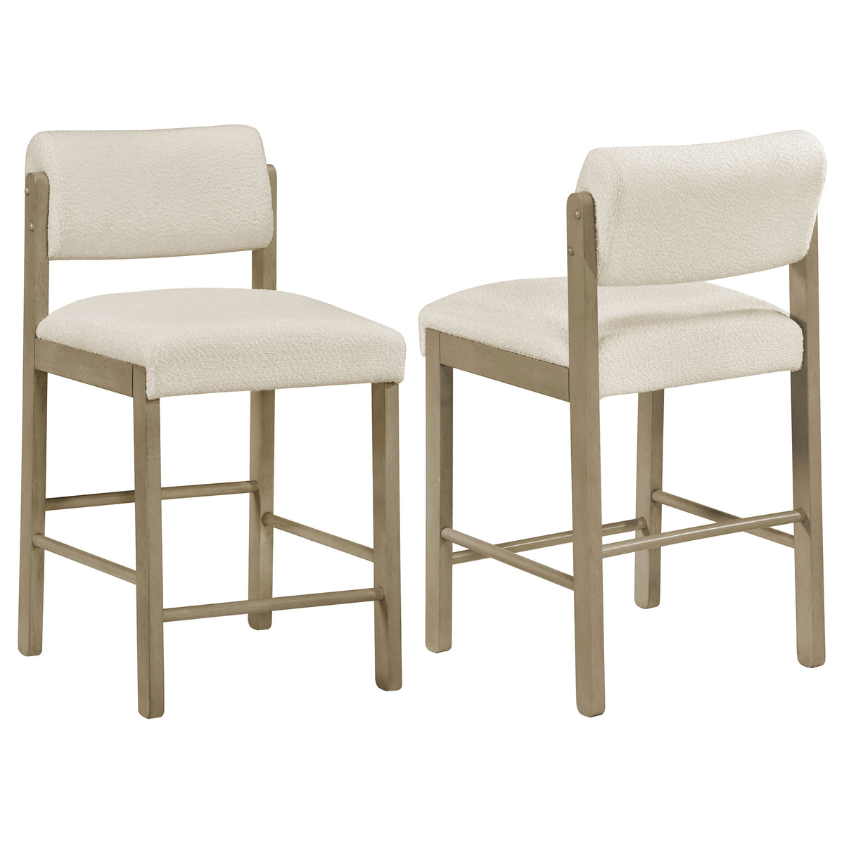 Kehoe Upholstered Counter Height Chair (Set of 2) - Natural Oak, Cream