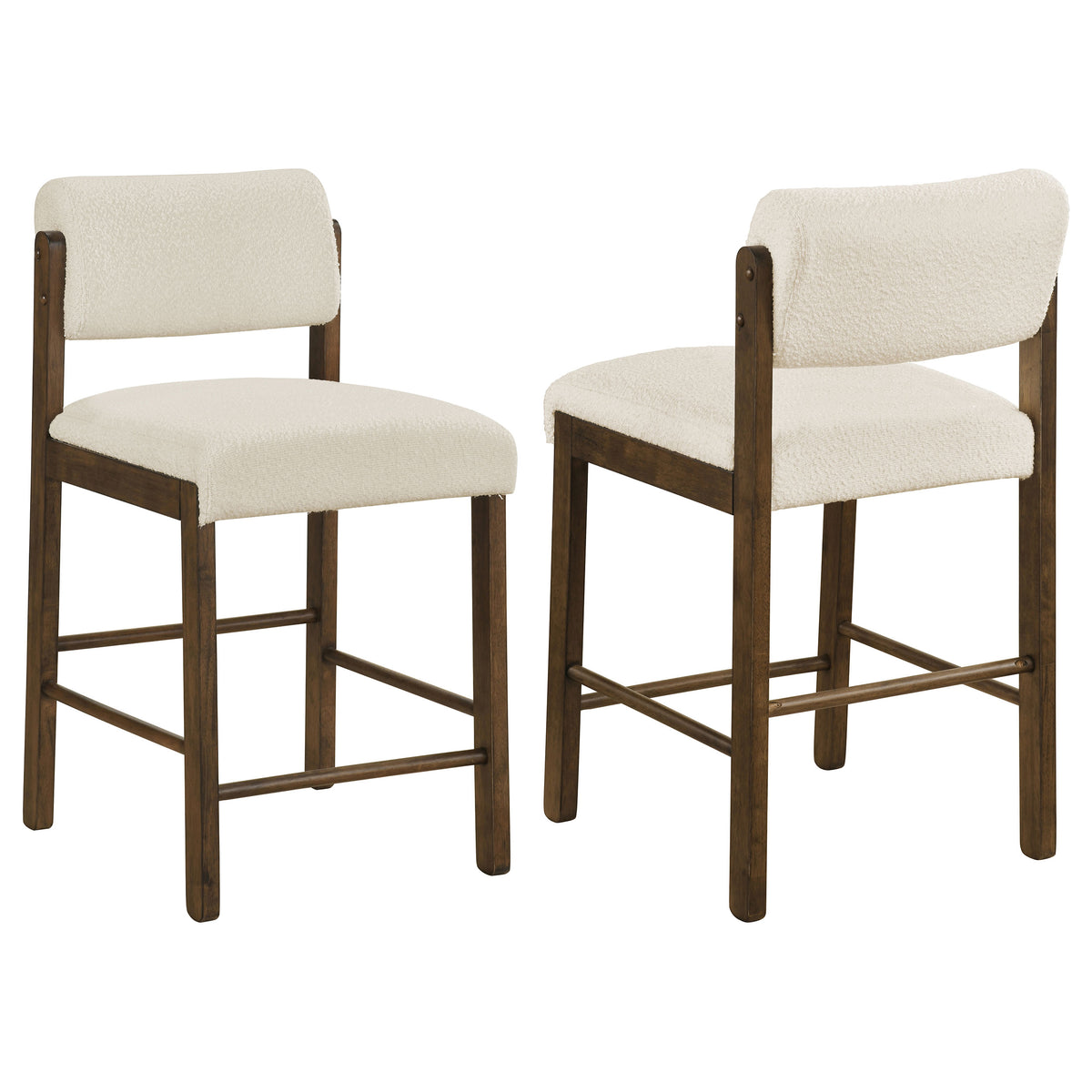 Kehoe Upholstered Counter Height Chair (Set of 2) - Walnut, Cream