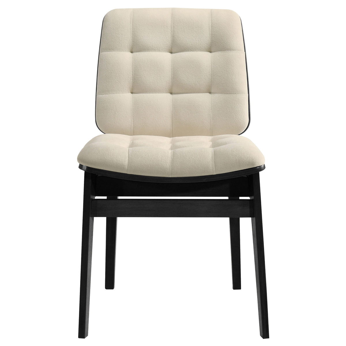 Decker 7-piece 82-inch Rectangular Dining Set with Redbridge Side Chairs - Black, Cream