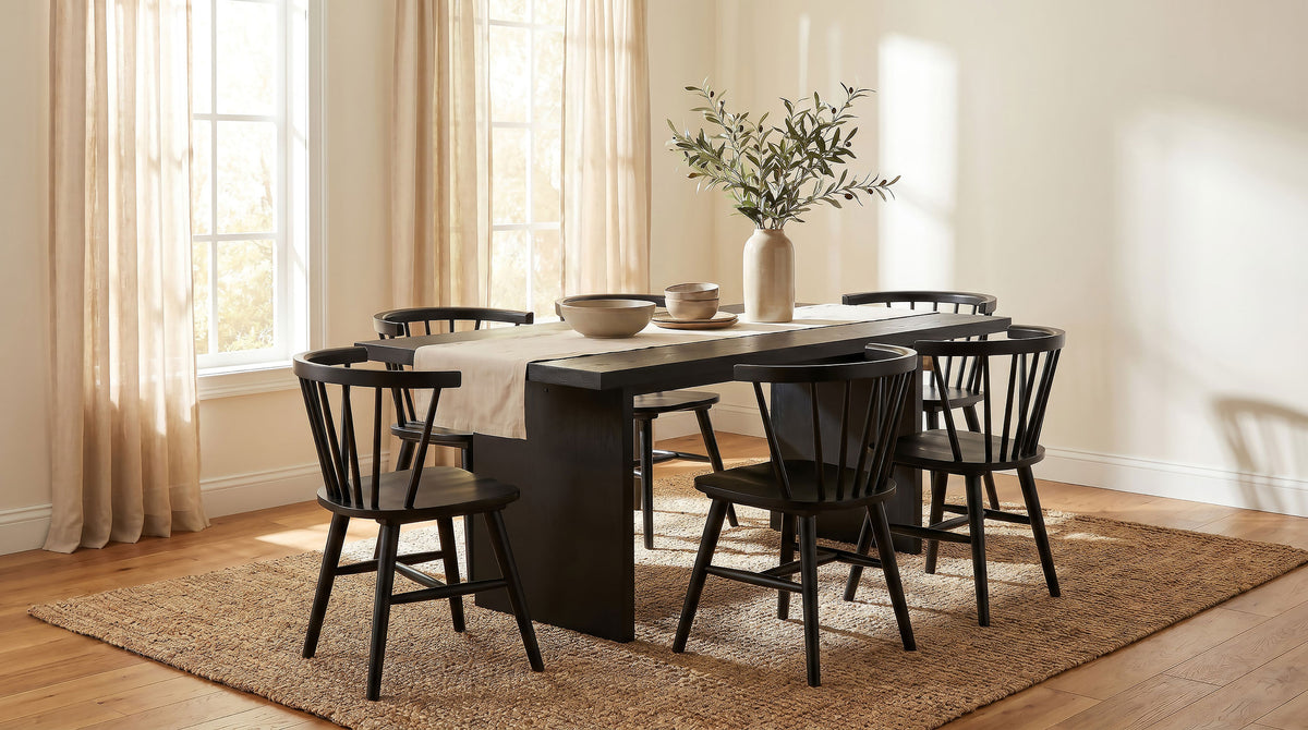 Decker 82-inch Rectangular Wood Dining Table - Black