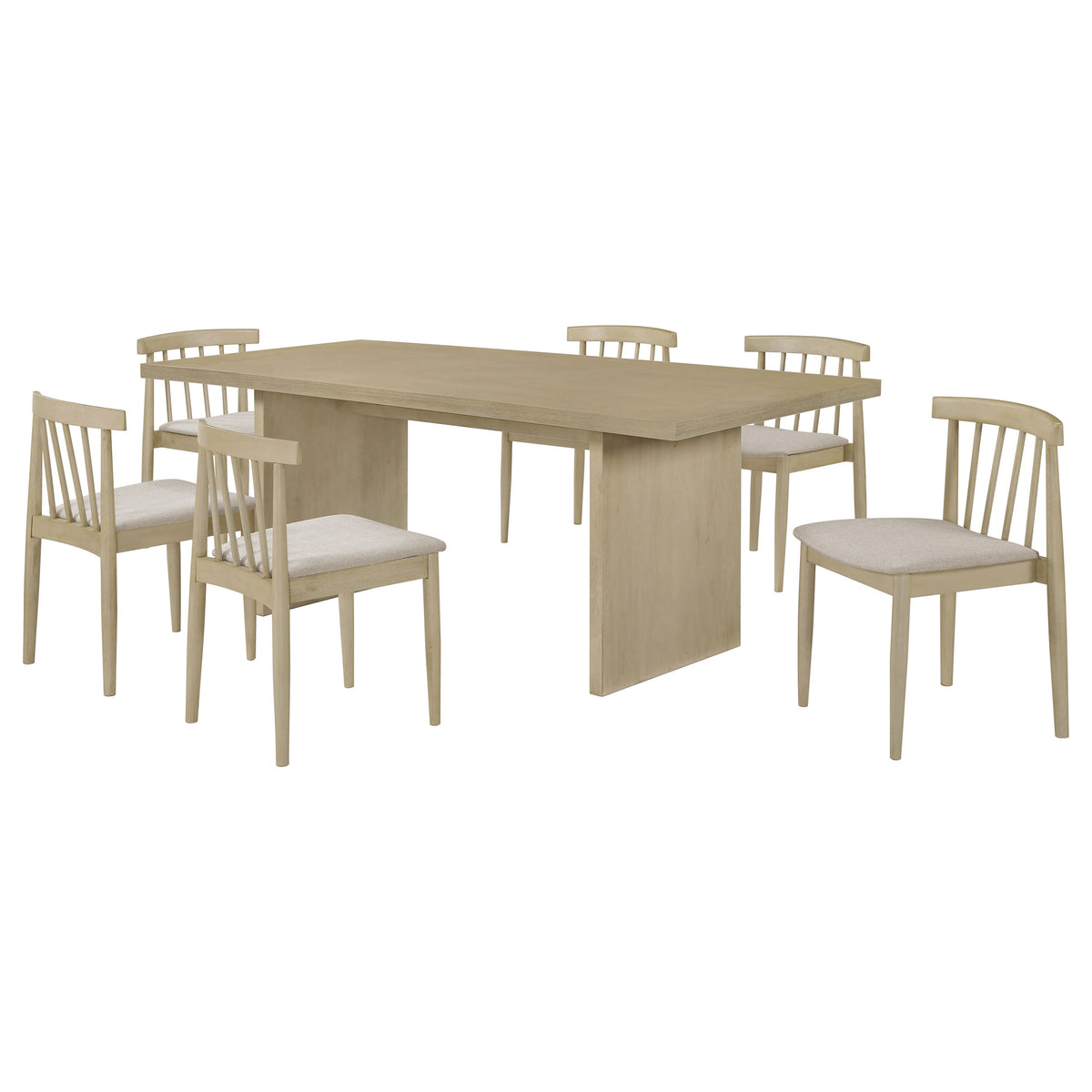 Decker 7-piece 82-inch Rectangular Dining Set Wheat - Natural Oak