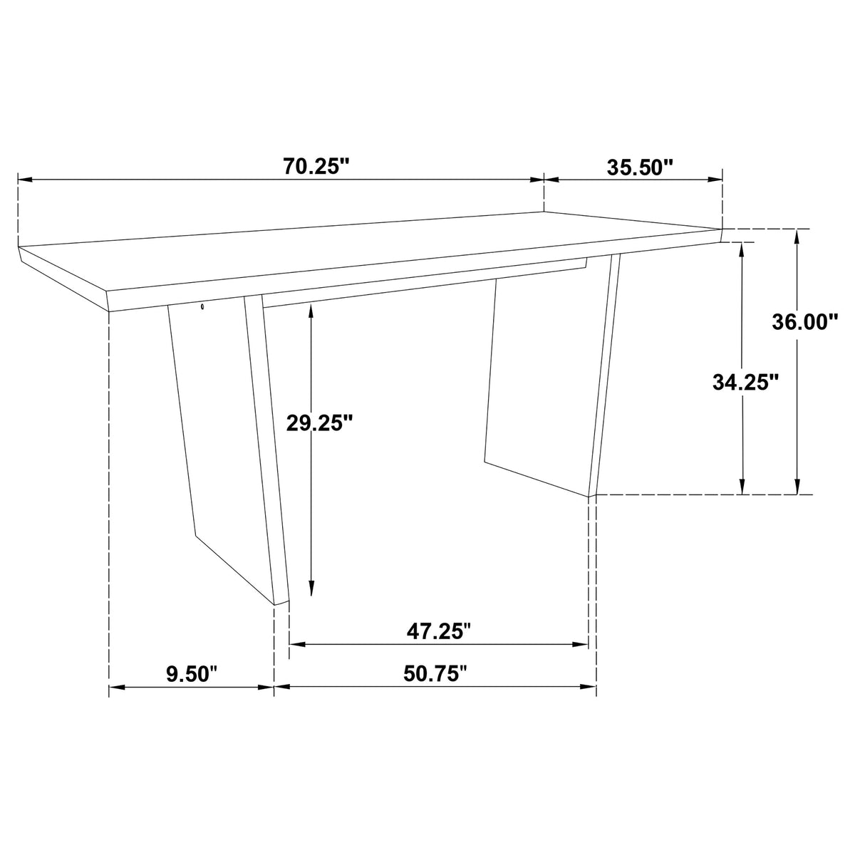 Decker 7-piece 70-inch Rectangular Counter Height Dining Set with Kehoe Counter Chairs - Black, Black