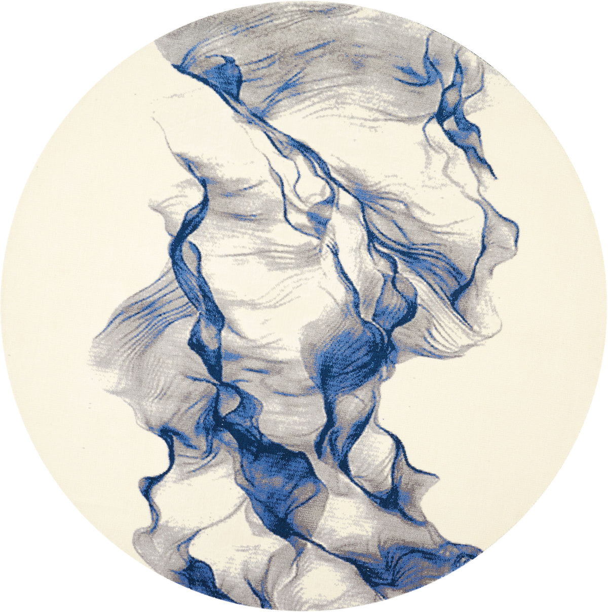 Twilight TWI27 Ivory Blue Rug - Round