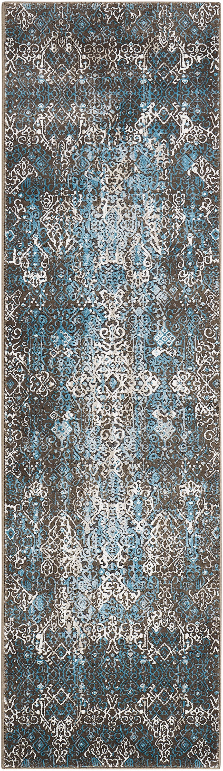 Karma KRM04 Blue Rug - Runner