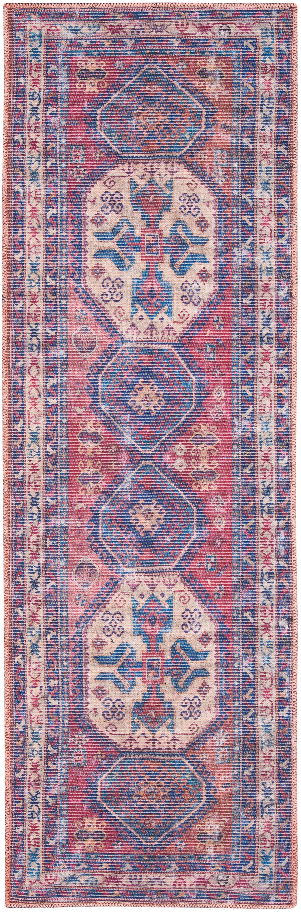 New Concept Washables SR105 Red Navy Rug - Runner