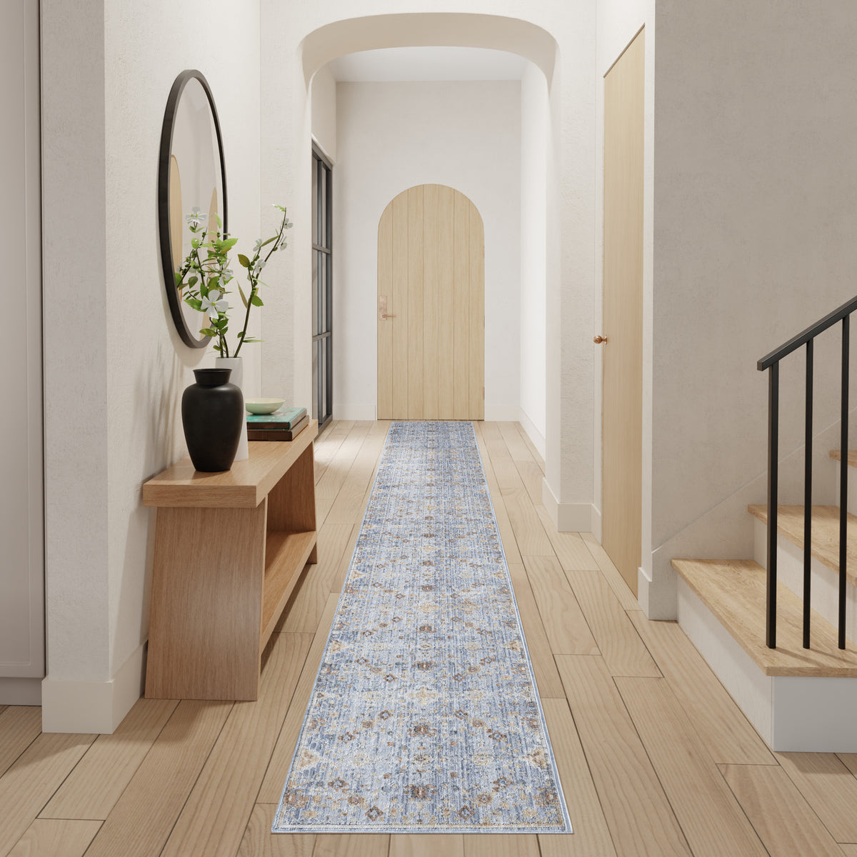 Elegant Heirlooms ELH02 Blue Ivory Rug - room scene