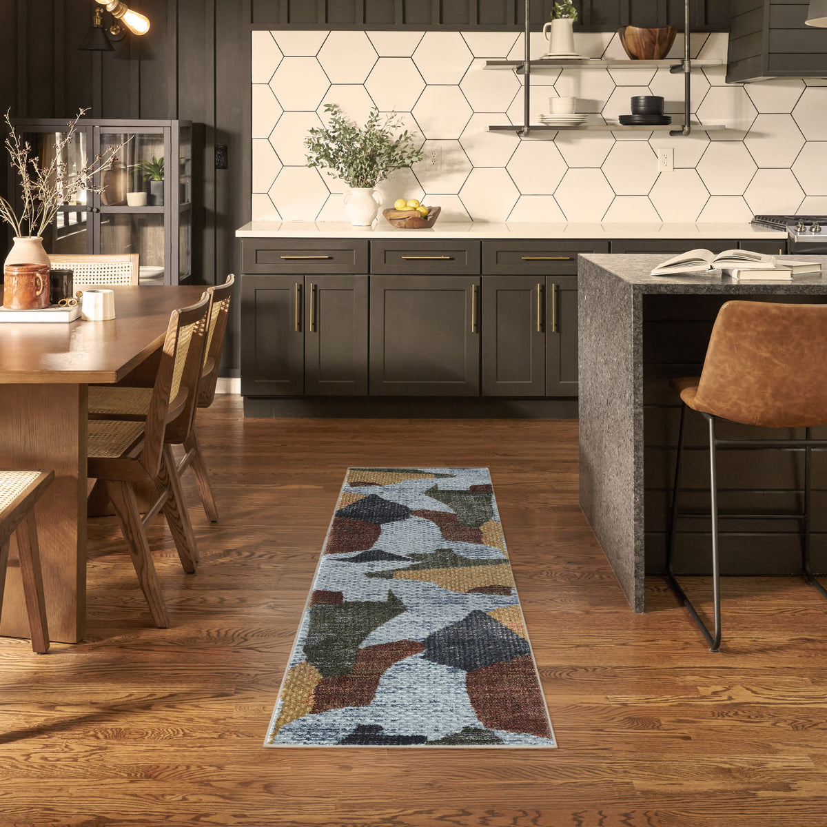 Nordic NRC18 Blue Multicolor Rug - room scene