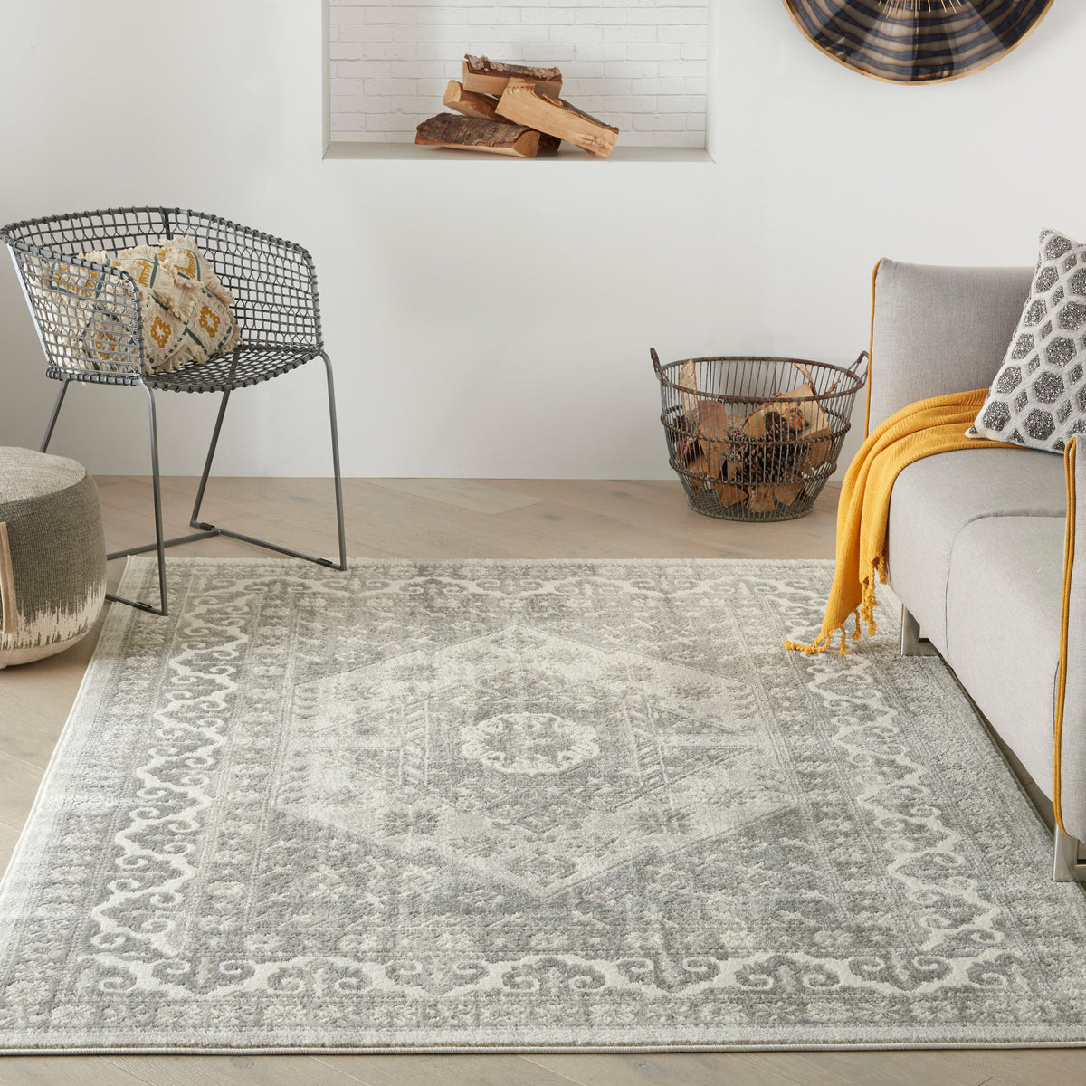 Cyrus CYR05 Ivory Rug - room scene