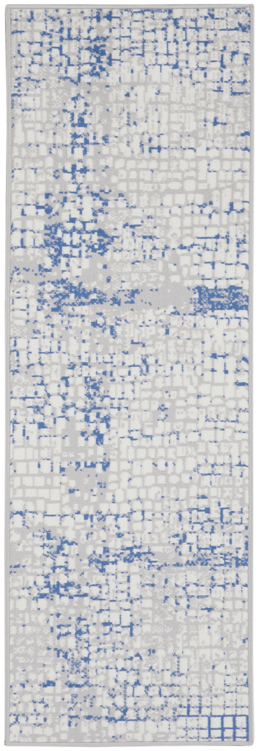 Whimsicle WHS07 Grey Blue Rug - Runner