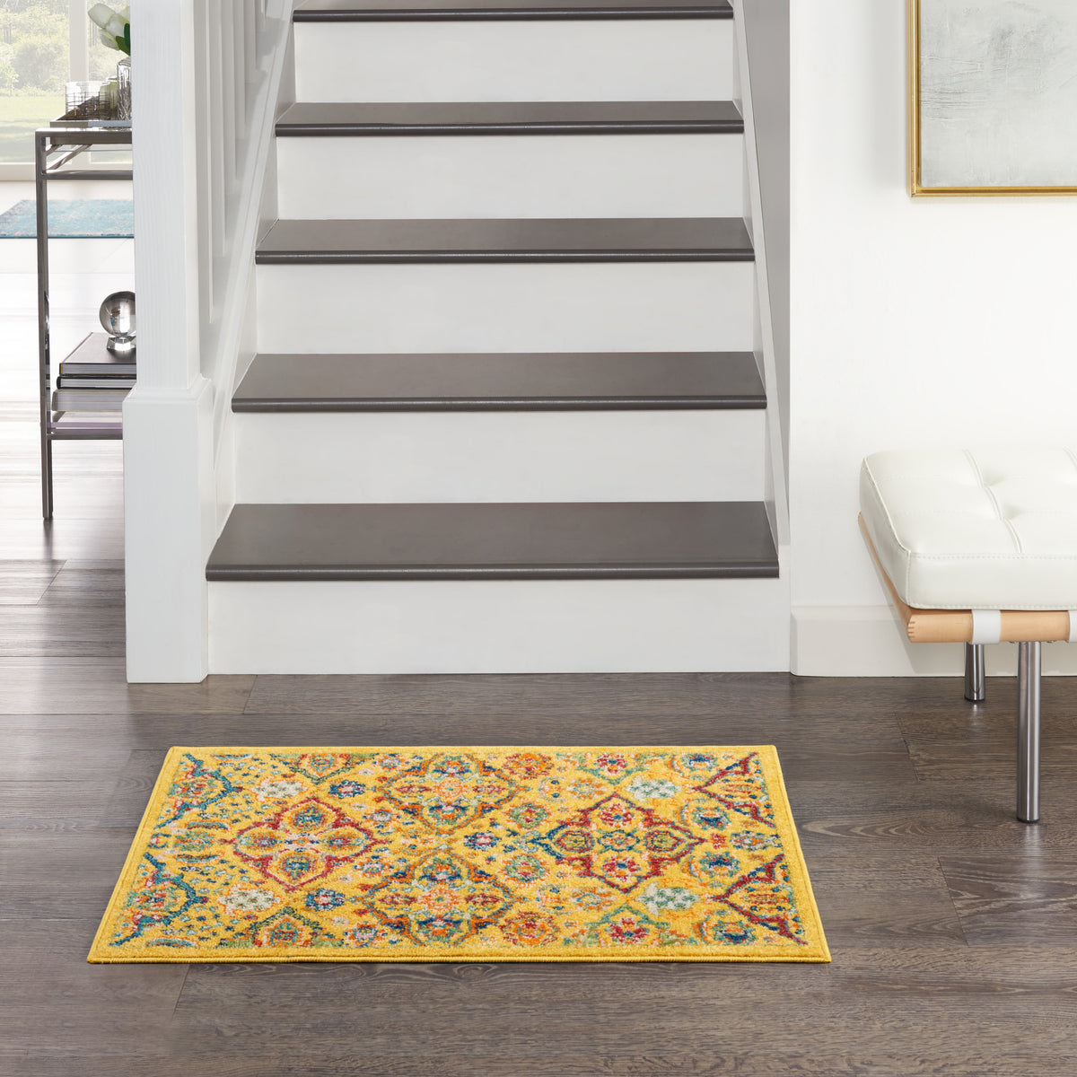 Allur ALR03 Yellow Multicolor Rug - room scene