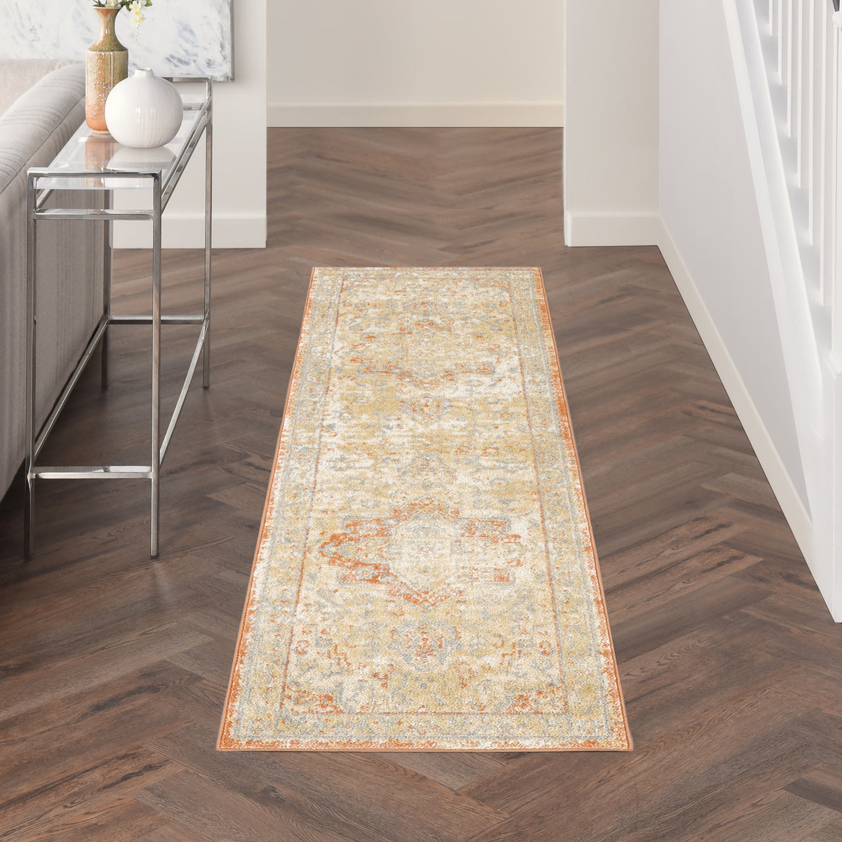Nourison Essentials Persian NRE07 Beige Rust Rug - room scene