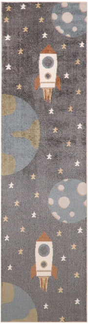 Astra Machine Washable ASW06 Sky Blue Rug - Runner