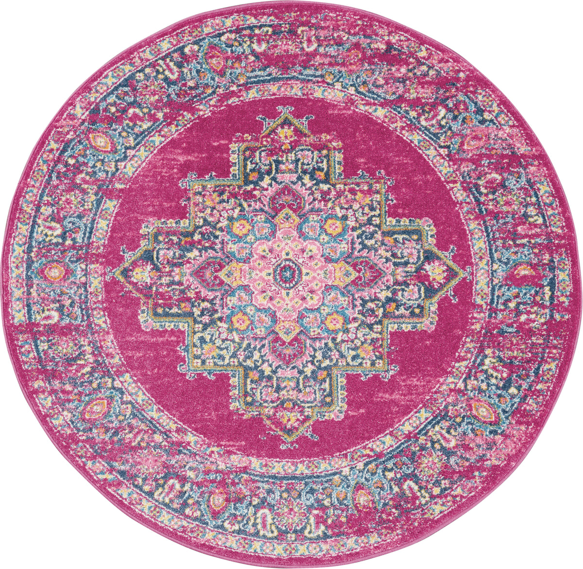 Passion PSN03 Fuchsia Rug - Round
