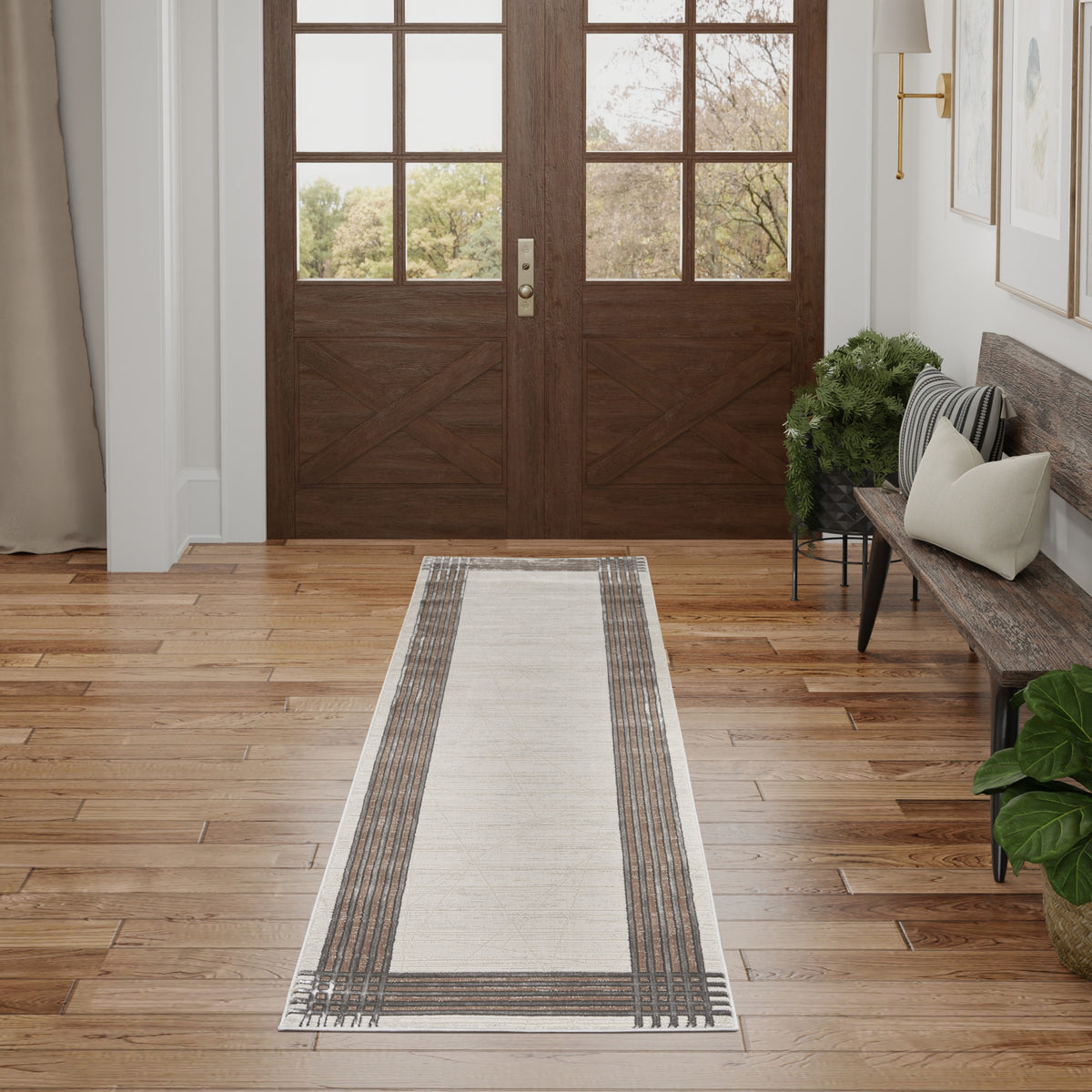 Desire DSR01 Ivory Silver Rug - room scene