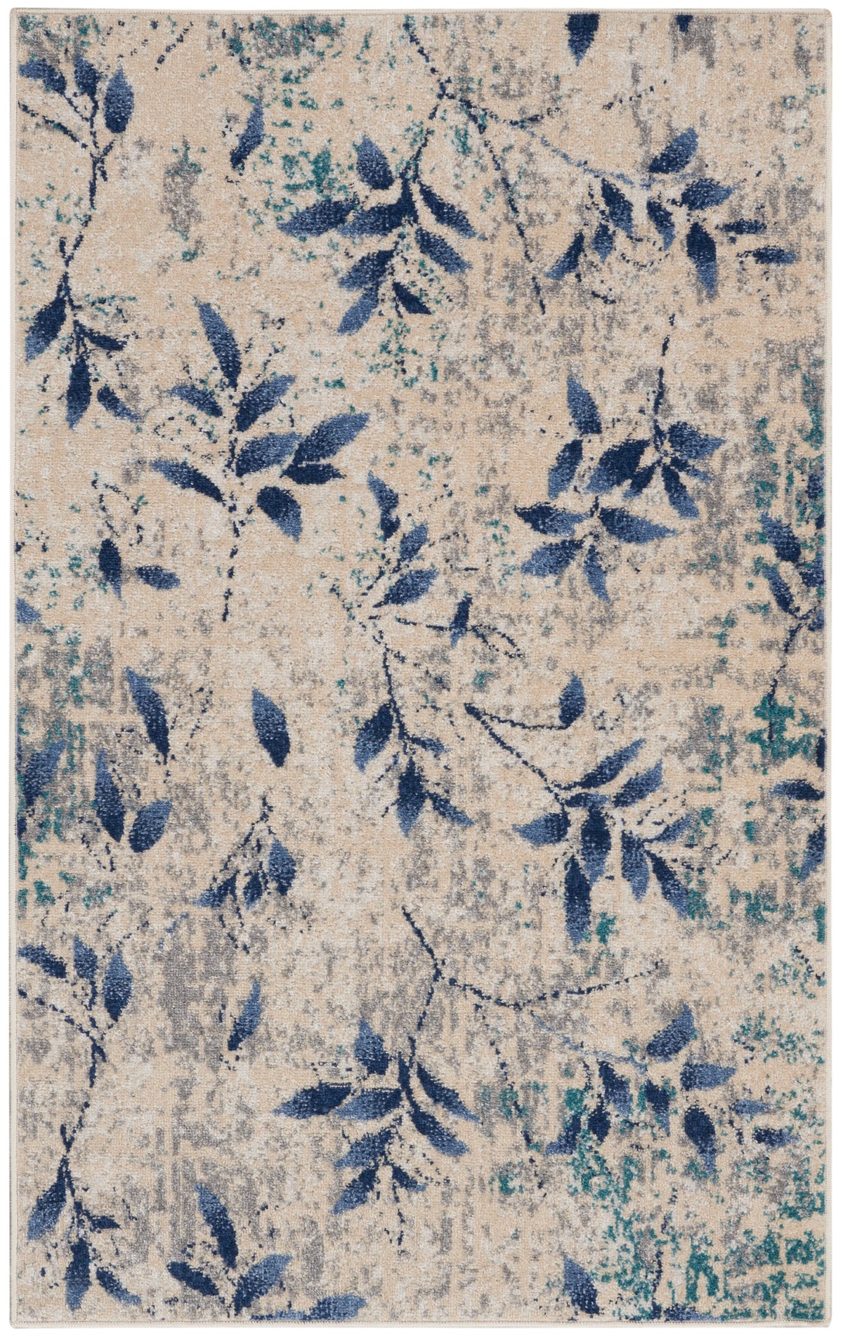 River Flow RFV03 Beige Navy Rug - Rectangle