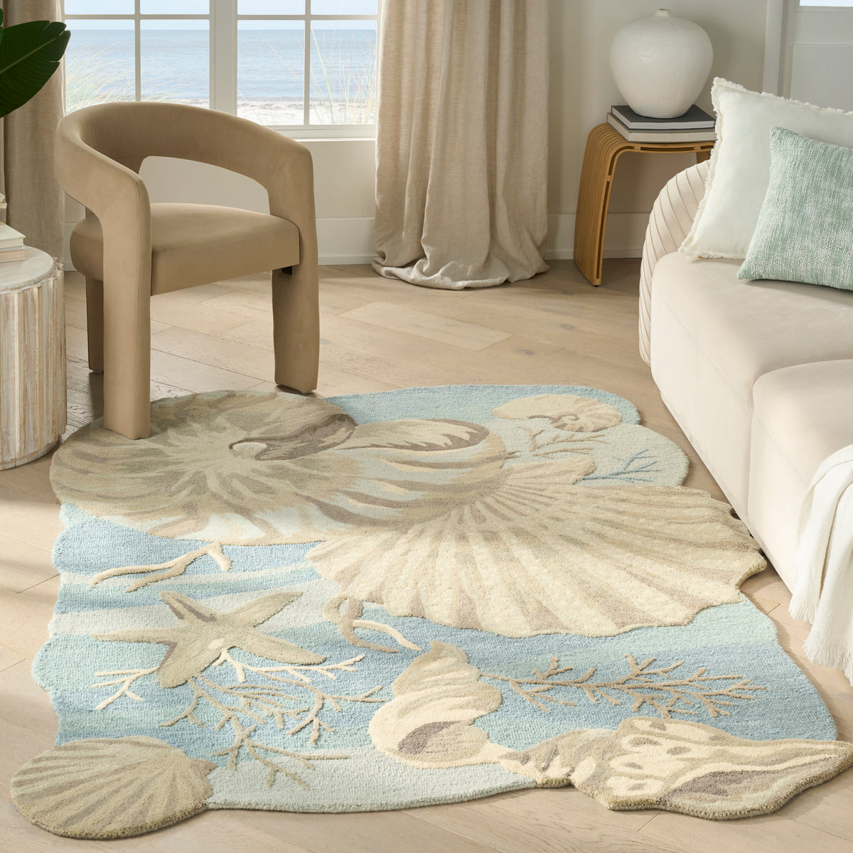 Waterside WRS01 Blue Rug - room scene