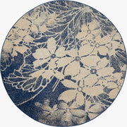Tranquil TRA08 Beige Navy Rug - Round
