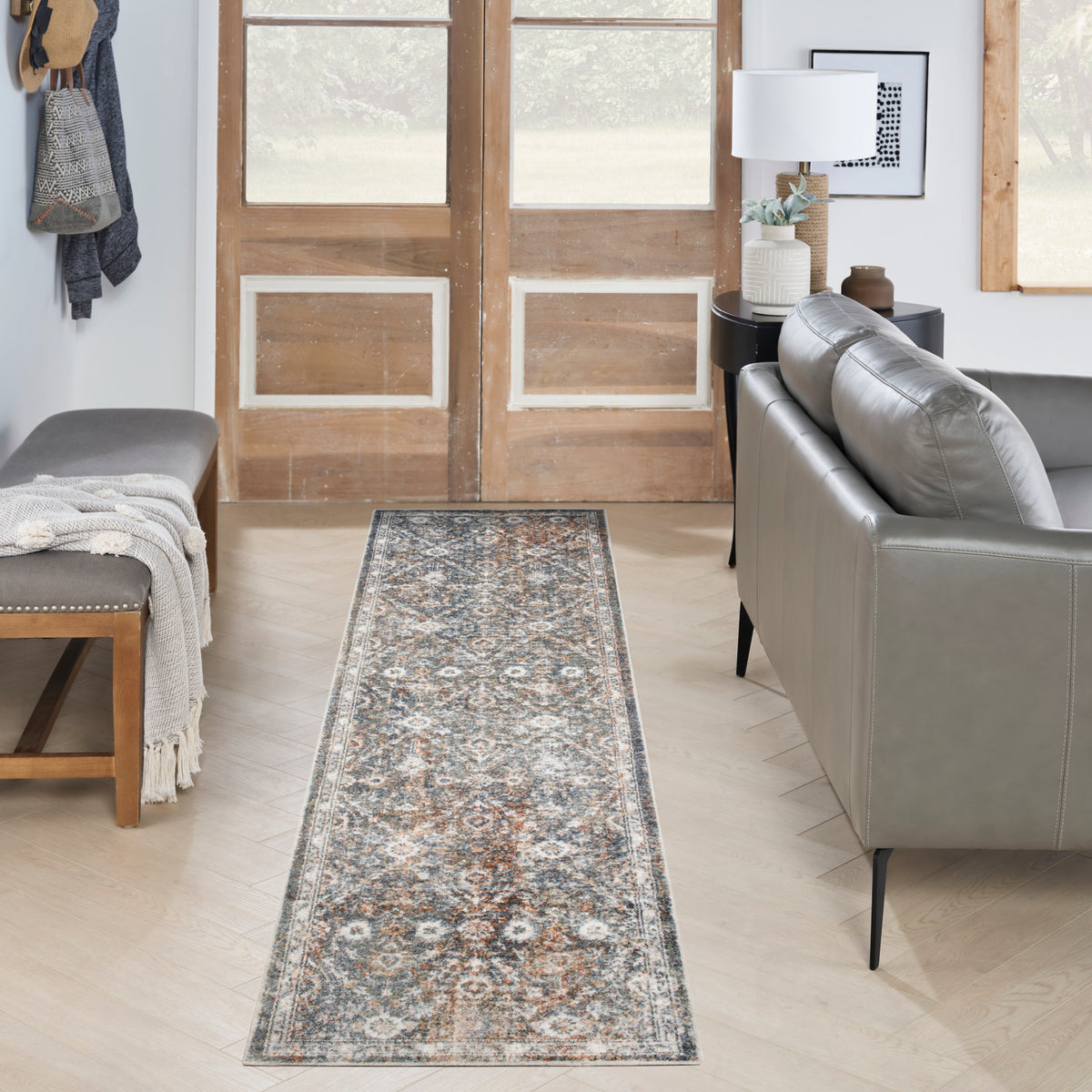 Astra Machine Washable ASW16 Ivory Multicolor Rug - room scene