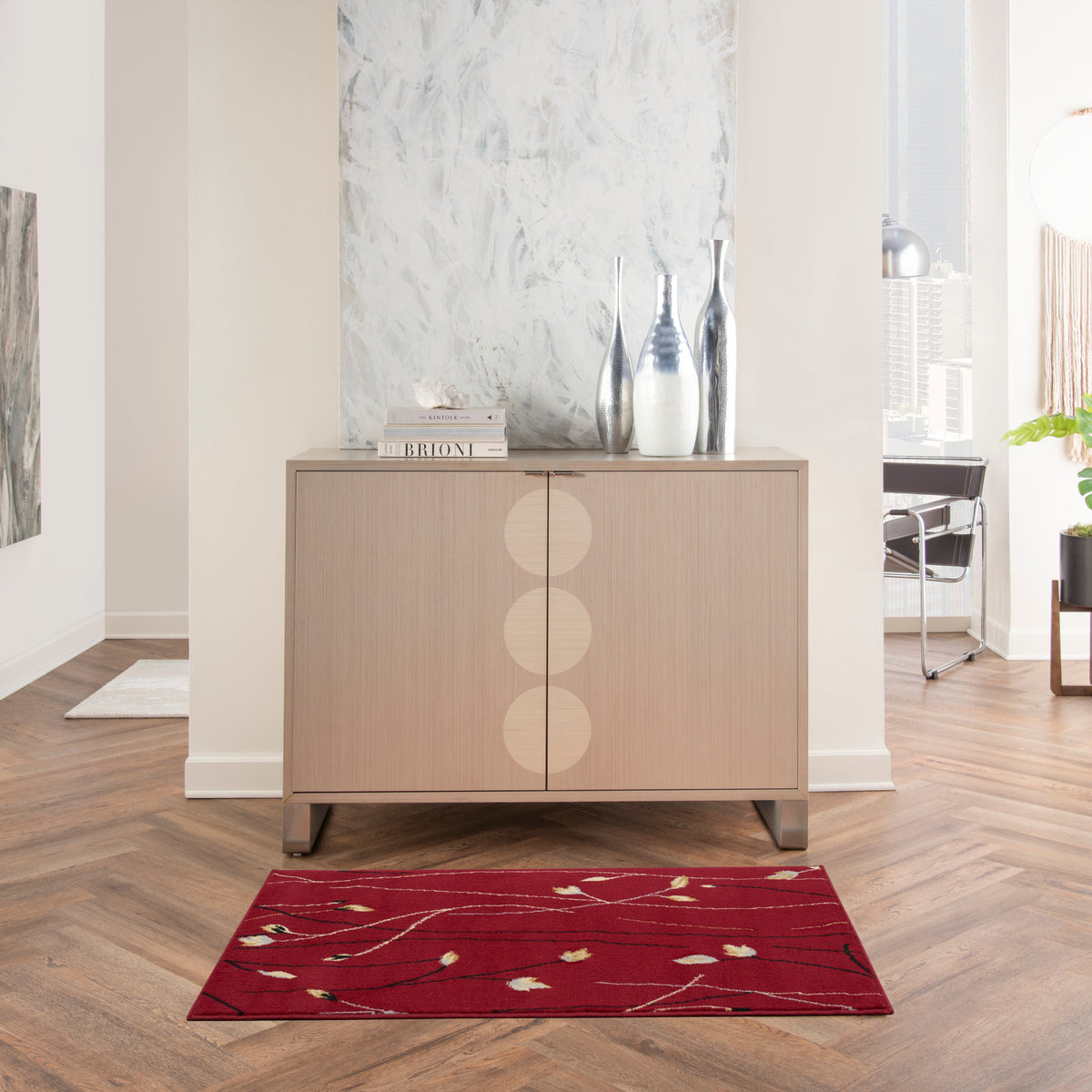 Grafix GRF15 Red Rug - room scene