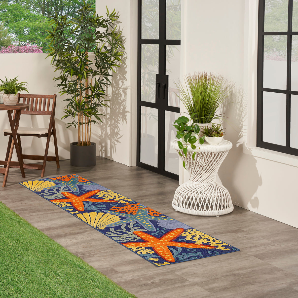 Aloha ALH24 Navy Multicolor Rug - room scene