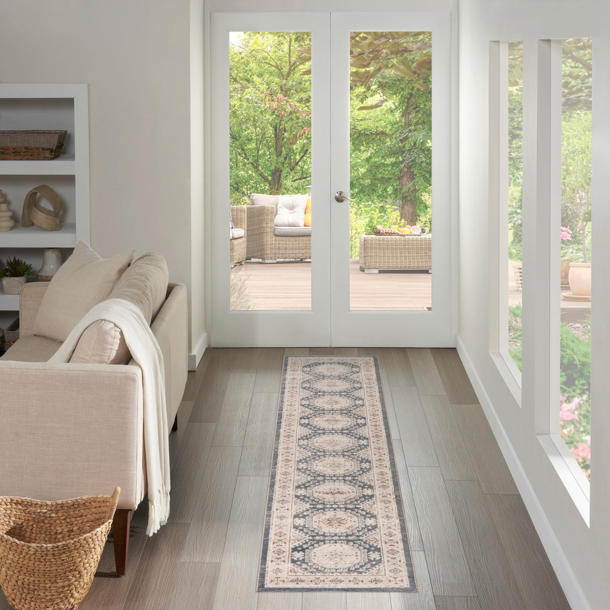 Serenity Home SRH01 Ivory Blue Rug - room scene