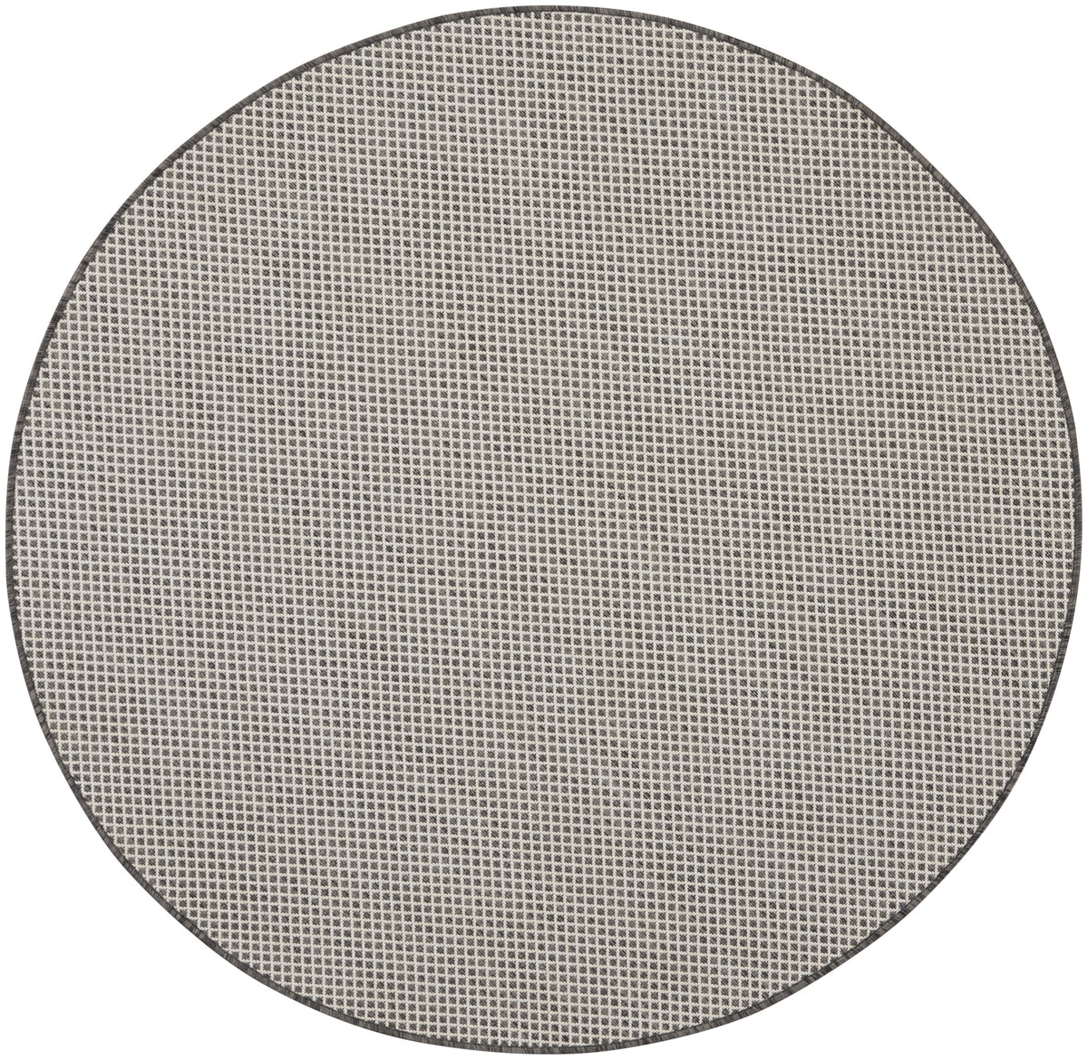 Courtyard COU01 Ivory Charcoal Rug - Round